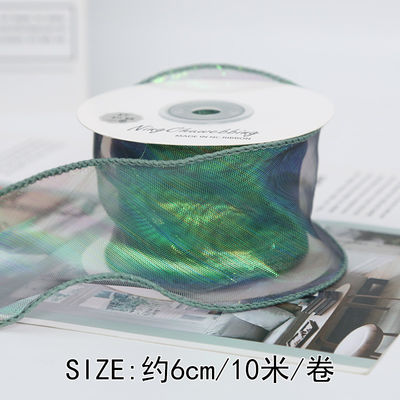 40mm Polyester Organza Ribbon dengan tepi satin Pink Organza Ribbon