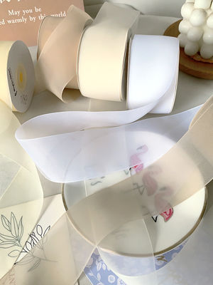 High Density Polyester Organza Ribbon 40mm Untuk Pengemasan Hadiah Mewah