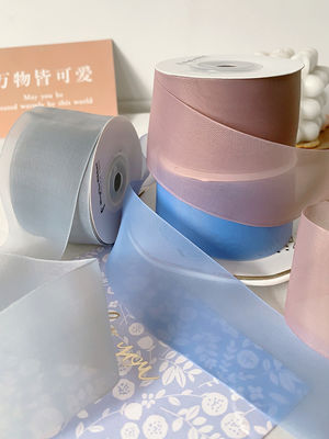 High Density Polyester Organza Ribbon 40mm Untuk Pengemasan Hadiah Mewah