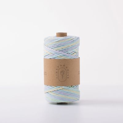 ISO9001 Tali kapas berlapis padat berwarna-warni 3mm Kabel makram yang dipintal