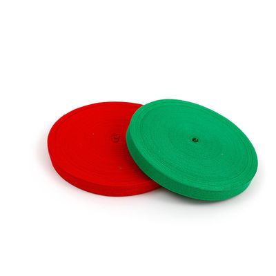 10mm-40mm pita katun biasa Pink Green Blue Woven Edge Ribbon