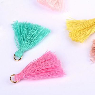 Tassel Baja Berwarna 3cm Dekorasi Pakaian Tassel Benang Baja