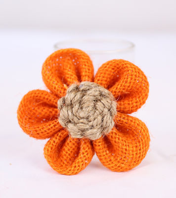 8cm Burlap Ribbon Bunga Diy Orange Hitam Jute Rope Bunga