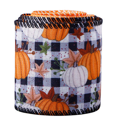Hari Bersyukur Ribbon Caplap Cetak 63mm Ribbon Katun Pribadi