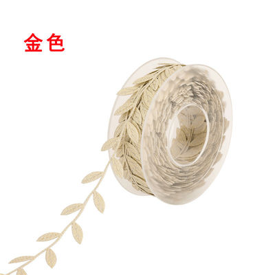 Polyester Leaf Ribbon Ultrasonic Red Poly Ribbon Untuk Dekorasi Pernikahan