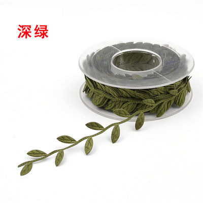 Polyester Leaf Ribbon Ultrasonic Red Poly Ribbon Untuk Dekorasi Pernikahan