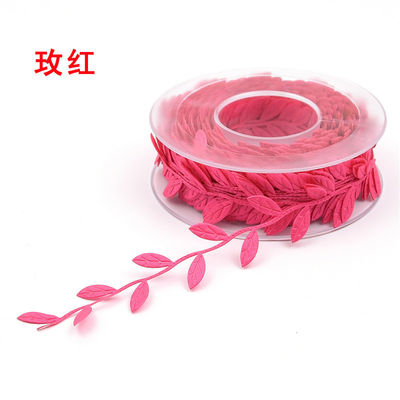 Polyester Leaf Ribbon Ultrasonic Red Poly Ribbon Untuk Dekorasi Pernikahan