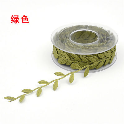 Polyester Leaf Ribbon Ultrasonic Red Poly Ribbon Untuk Dekorasi Pernikahan