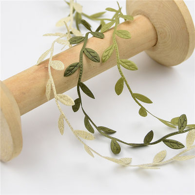 Polyester Leaf Ribbon Ultrasonic Red Poly Ribbon Untuk Dekorasi Pernikahan