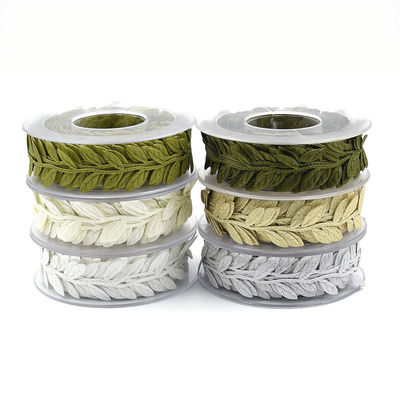 Polyester Leaf Ribbon Ultrasonic Red Poly Ribbon Untuk Dekorasi Pernikahan