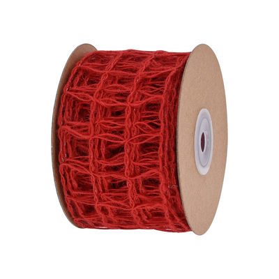 Ribbon Burlap Hijau Kerongkongan 63mm Ribbon Kain Burlap ISO14001