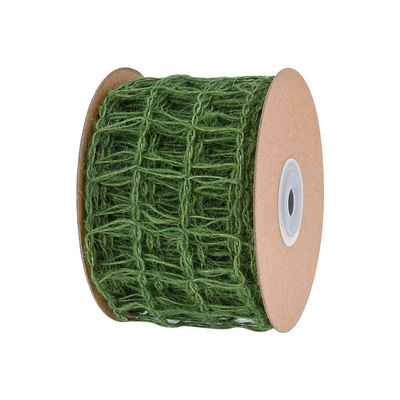 Ribbon Burlap Hijau Kerongkongan 63mm Ribbon Kain Burlap ISO14001