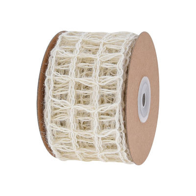 Ribbon Burlap Hijau Kerongkongan 63mm Ribbon Kain Burlap ISO14001