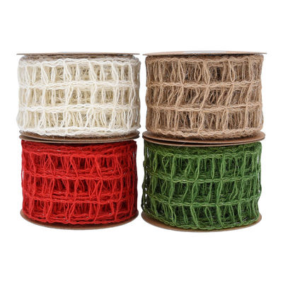 Ribbon Burlap Hijau Kerongkongan 63mm Ribbon Kain Burlap ISO14001