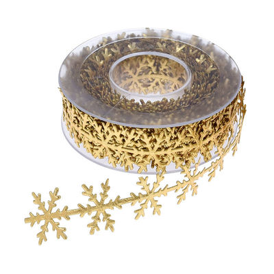 25mm Ultrasonik Snow Ribbon Untuk Pohon Natal Perak Emas Warna