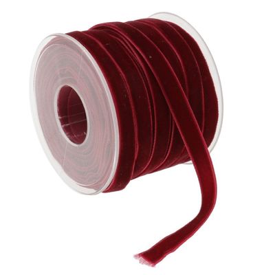 10mm*20Y Elastic Velvet Ribbon Pink Velvet Wired Ribbon ISO9001