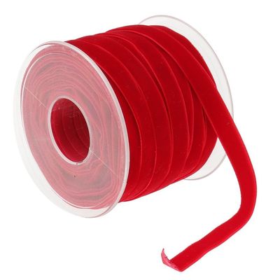 10mm*20Y Elastic Velvet Ribbon Pink Velvet Wired Ribbon ISO9001