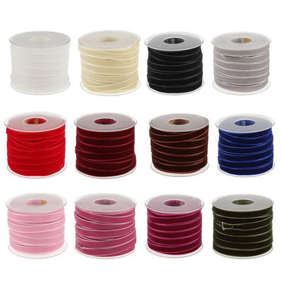 10mm*20Y Elastic Velvet Ribbon Pink Velvet Wired Ribbon ISO9001