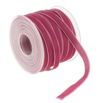 10mm*20Y Elastic Velvet Ribbon Pink Velvet Wired Ribbon ISO9001