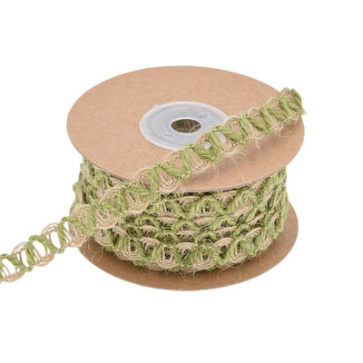 Daun hijau gelap pita burlap 2mm-15mm*10y pita kawat jute