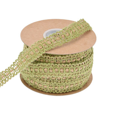 Daun hijau gelap pita burlap 2mm-15mm*10y pita kawat jute