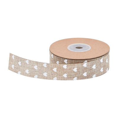 25mm*10y Ribbon Printed Burlap Ribbon Custom Printed Ribbon By The Yard
