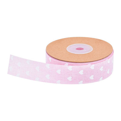 25mm*10y Ribbon Printed Burlap Ribbon Custom Printed Ribbon By The Yard