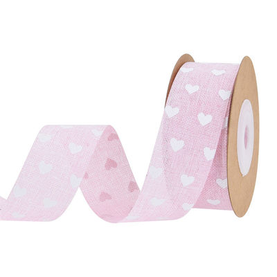 25mm*10y Ribbon Printed Burlap Ribbon Custom Printed Ribbon By The Yard