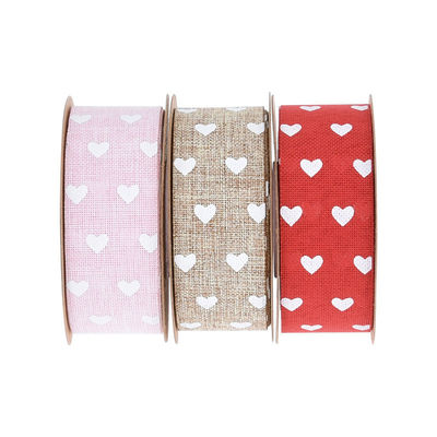 25mm*10y Ribbon Printed Burlap Ribbon Custom Printed Ribbon By The Yard