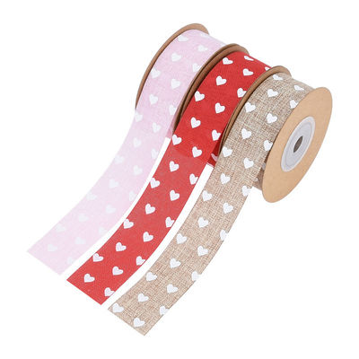 25mm*10y Ribbon Printed Burlap Ribbon Custom Printed Ribbon By The Yard