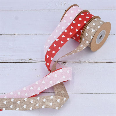 25mm*10y Ribbon Printed Burlap Ribbon Custom Printed Ribbon By The Yard