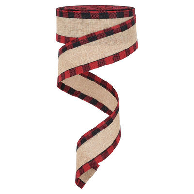 40mm &amp; 63mm*10y Jute Lattice Ribbon Biodegradable Lattice Burlap Ribbon