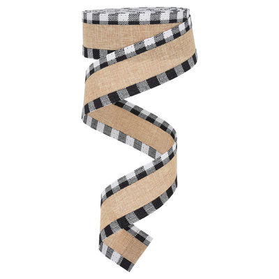 40mm &amp; 63mm*10y Jute Lattice Ribbon Biodegradable Lattice Burlap Ribbon