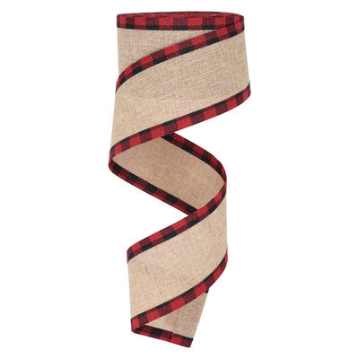 40mm &amp; 63mm*10y Jute Lattice Ribbon Biodegradable Lattice Burlap Ribbon
