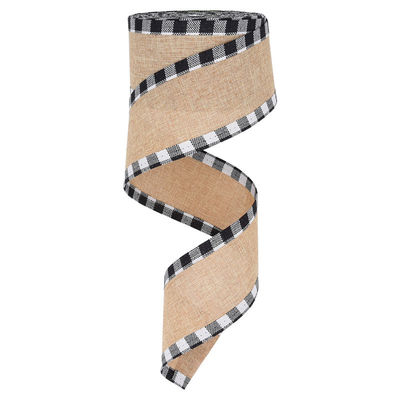 40mm &amp; 63mm*10y Jute Lattice Ribbon Biodegradable Lattice Burlap Ribbon