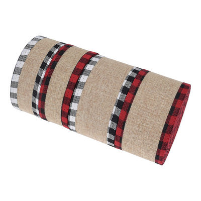 40mm &amp; 63mm*10y Jute Lattice Ribbon Biodegradable Lattice Burlap Ribbon