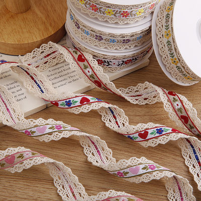 2.5cm Dasi Flroal Flroal Jacquard Ribbon Gift Packing Polyester Ribbon untuk Pengemasan