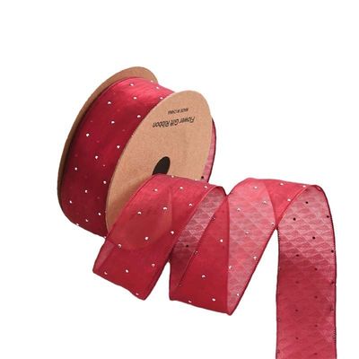 4cm*18m Shinny Diamond Polyester Organza Ribbon Ribbon Hadiah Berkualitas Tinggi