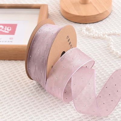 4cm*18m Shinny Diamond Polyester Organza Ribbon Ribbon Hadiah Berkualitas Tinggi