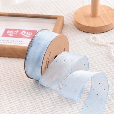 4cm*18m Shinny Diamond Polyester Organza Ribbon Ribbon Hadiah Berkualitas Tinggi