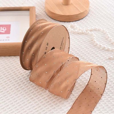 4cm*18m Shinny Diamond Polyester Organza Ribbon Ribbon Hadiah Berkualitas Tinggi