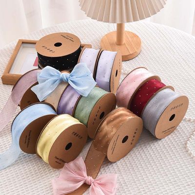 4cm*18m Shinny Diamond Polyester Organza Ribbon Ribbon Hadiah Berkualitas Tinggi