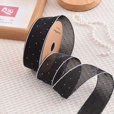 4cm*18m Shinny Diamond Polyester Organza Ribbon Ribbon Hadiah Berkualitas Tinggi