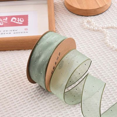 4cm*18m Shinny Diamond Polyester Organza Ribbon Ribbon Hadiah Berkualitas Tinggi