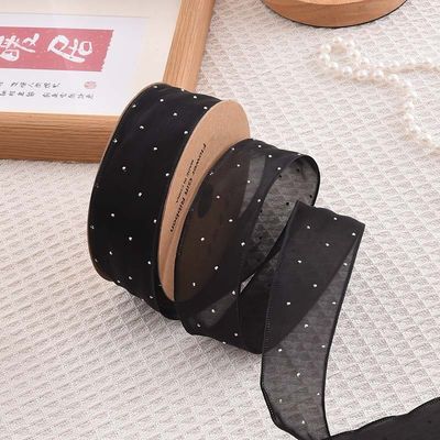 4cm*18m Shinny Diamond Polyester Organza Ribbon Ribbon Hadiah Berkualitas Tinggi