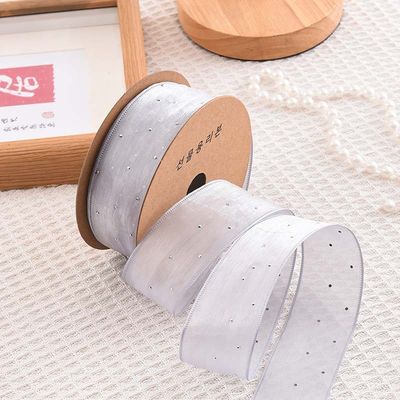 4cm*18m Shinny Diamond Polyester Organza Ribbon Ribbon Hadiah Berkualitas Tinggi