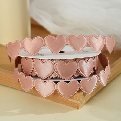 1.5cm*9m 2.5cm*9m Heart Shape Valentine's Day Polyester Gift Ribbon Untuk Kemasan Hadiah Mewah