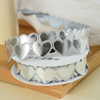 1.5cm*9m 2.5cm*9m Heart Shape Valentine's Day Polyester Gift Ribbon Untuk Kemasan Hadiah Mewah