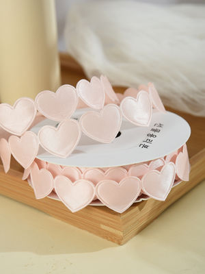 1.5cm*9m 2.5cm*9m Heart Shape Valentine's Day Polyester Gift Ribbon Untuk Kemasan Hadiah Mewah