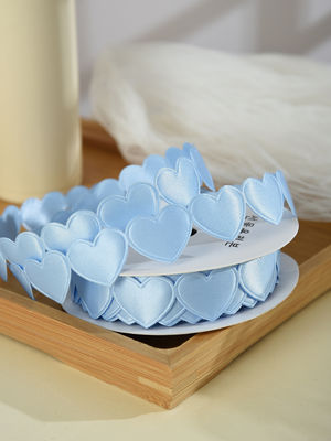 1.5cm*9m 2.5cm*9m Heart Shape Valentine's Day Polyester Gift Ribbon Untuk Kemasan Hadiah Mewah